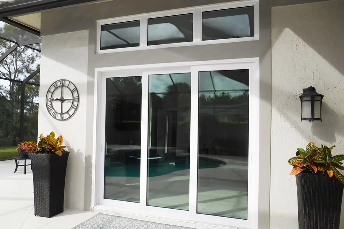 White sliding patio door