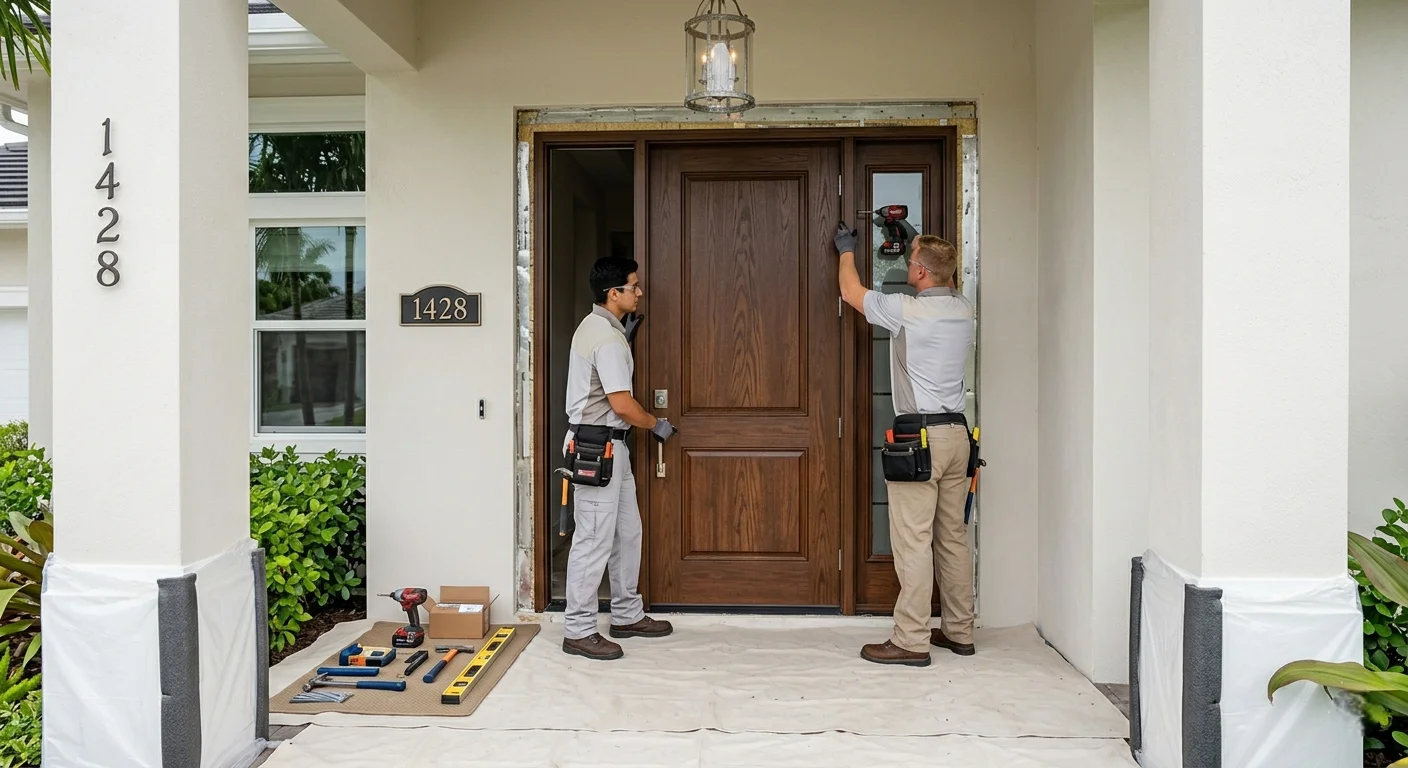 Fiberglass impact door installation