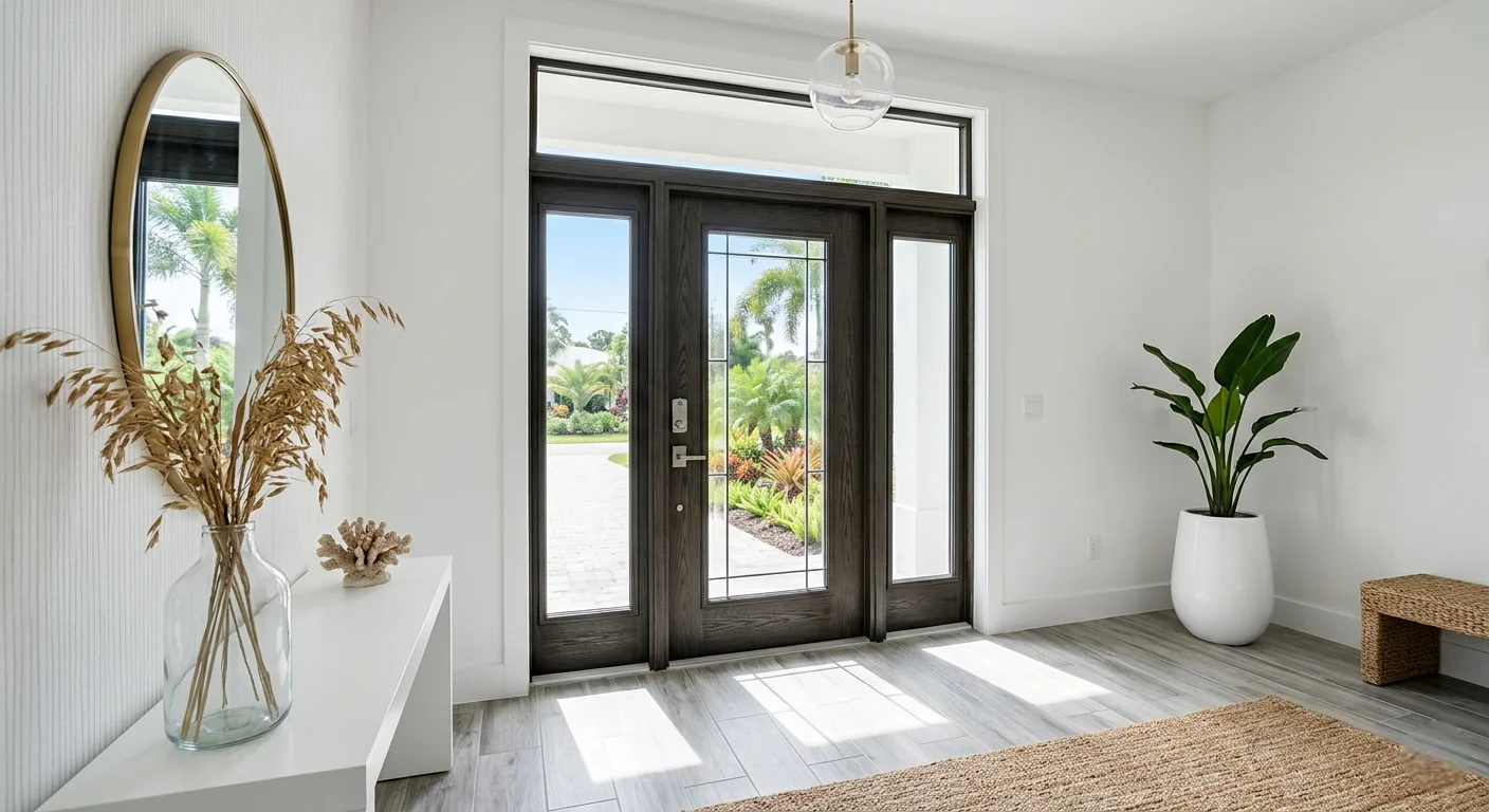 Fiberglass impact entry door
